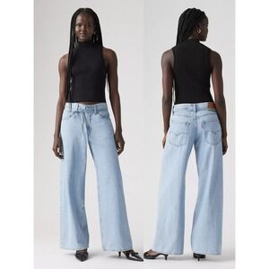 Levi's Premium XL Baggy Straight Women's Jeans Blue Sz 32 Wide Leg Streetwear